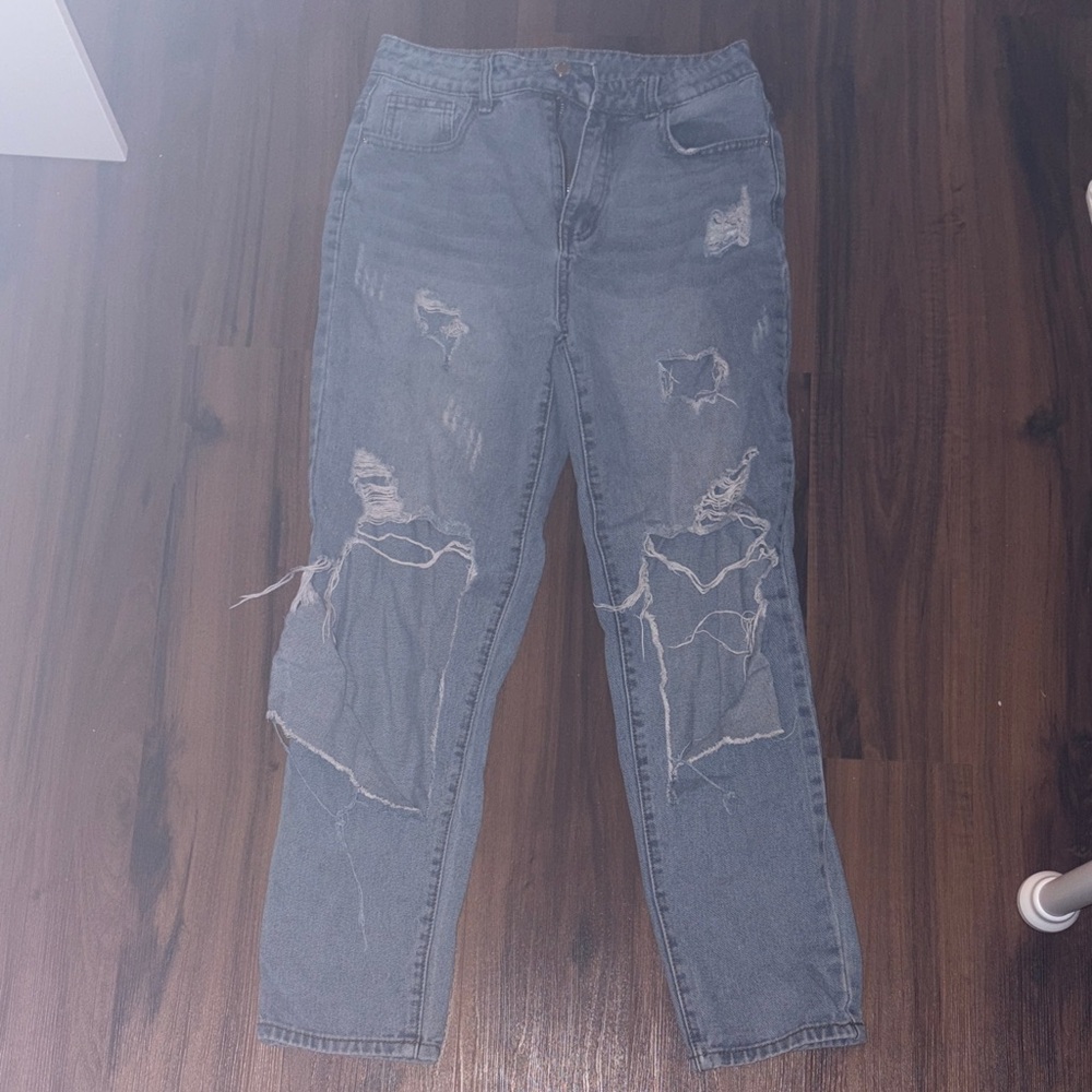 SHEIN Distressed Blue Jeans